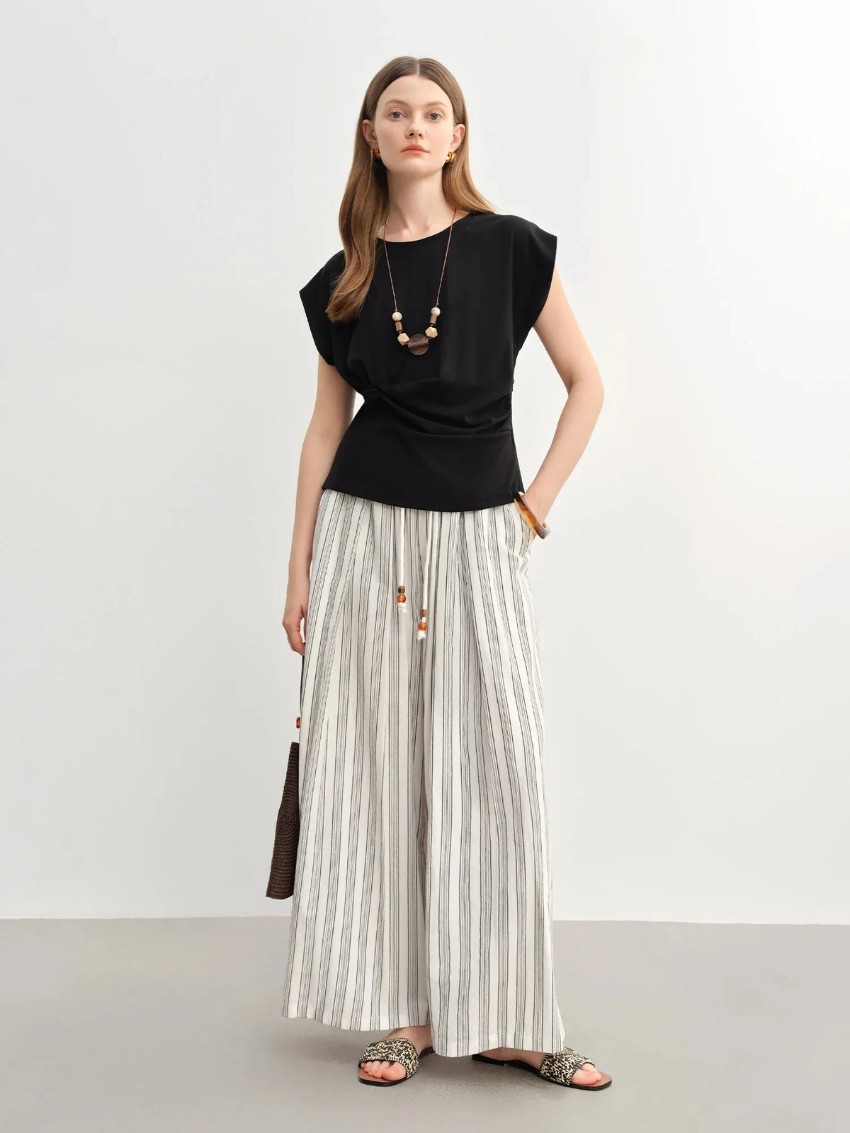 Women’s Cinched Waist T-Shirt Flattering Summer Top