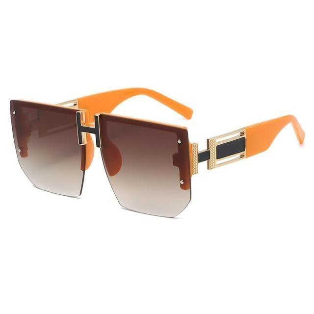 Oversized Square Shape New Rimless Sunglasses For Women New Classic Big Frame & Luxury Branded Vintage Frameless Sun Glasses For Men IN Decent & Attractive Shades Of Eyewear