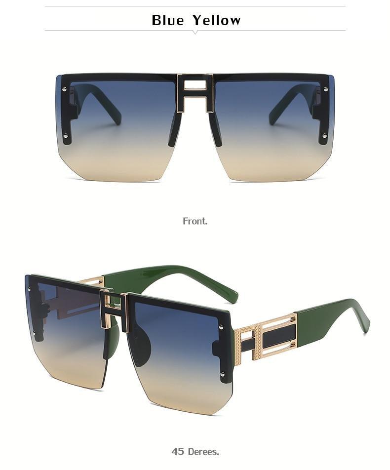 Oversized Square Shape New Rimless Sunglasses For Women New Classic Big Frame & Luxury Branded Vintage Frameless Sun Glasses For Men IN Decent & Attractive Shades Of Eyewear