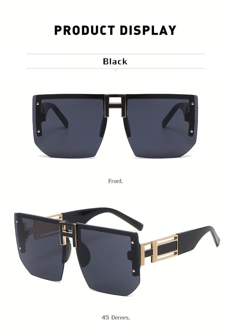 Oversized Square Shape New Rimless Sunglasses For Women New Classic Big Frame & Luxury Branded Vintage Frameless Sun Glasses For Men IN Decent & Attractive Shades Of Eyewear